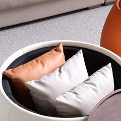 Light Luxury Modern Round Coffee Table with Storage