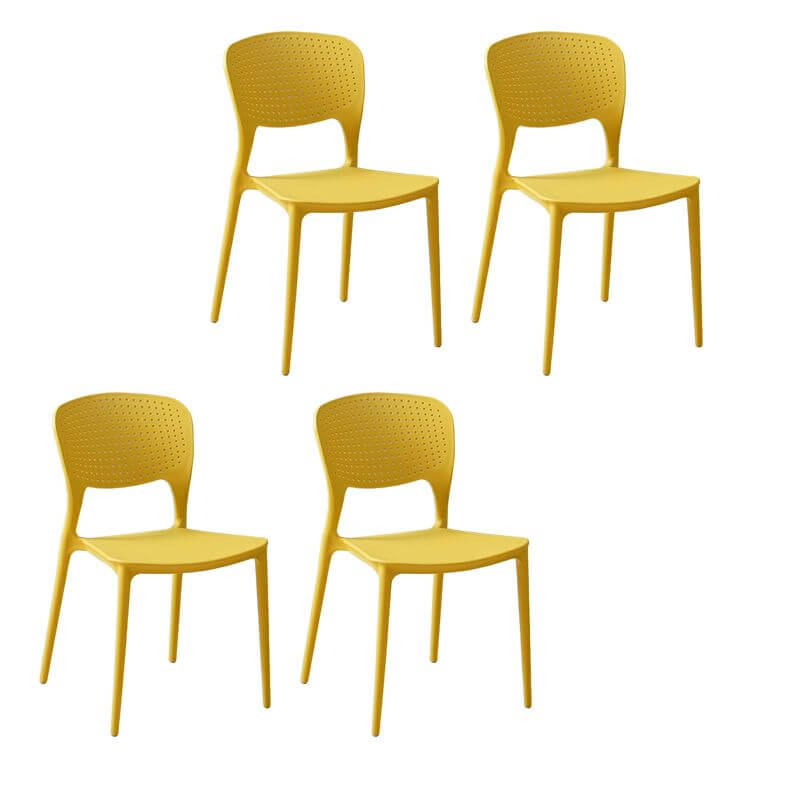 Stackable Scandinavian style plastic and acrylic side chair for dining room