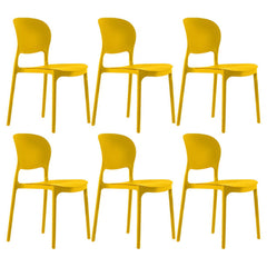 Stackable Modern Side Chair with Low Back in Plastic & Acrylic - Contemporary Style Dining Chairs