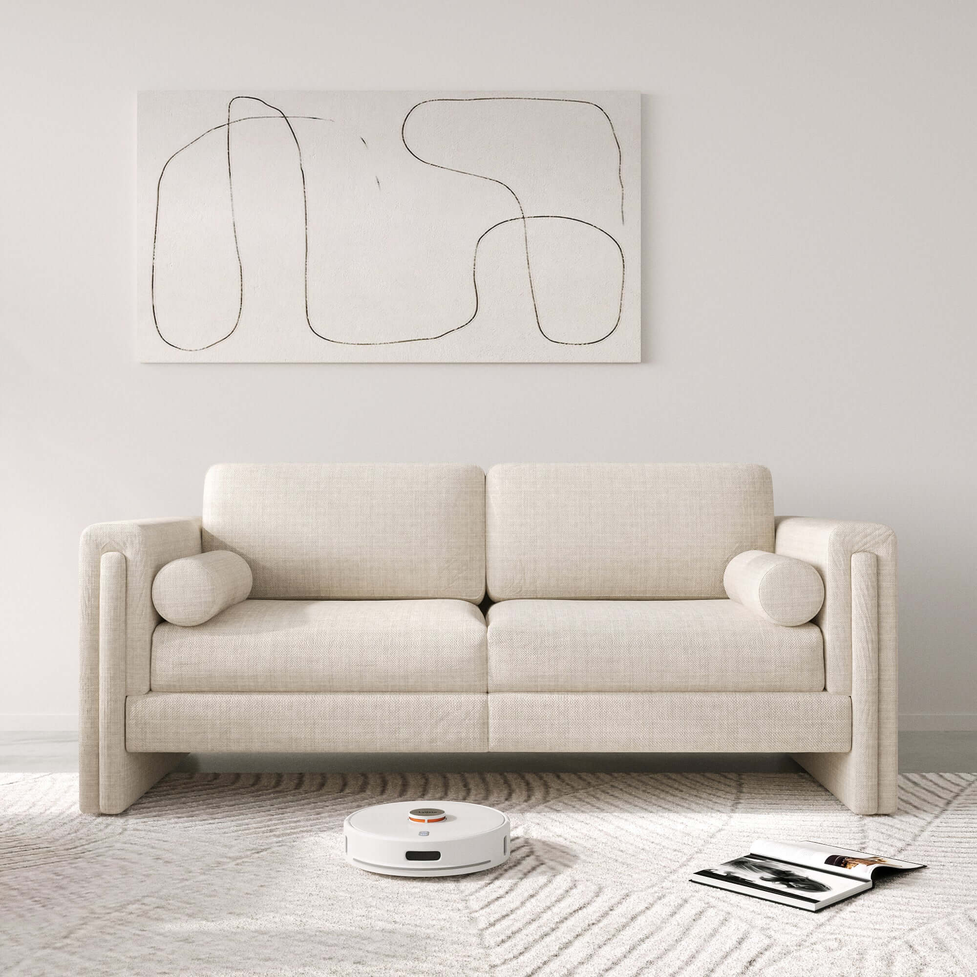 Modern modular sectional sofa available in two fabric options for customizable comfort