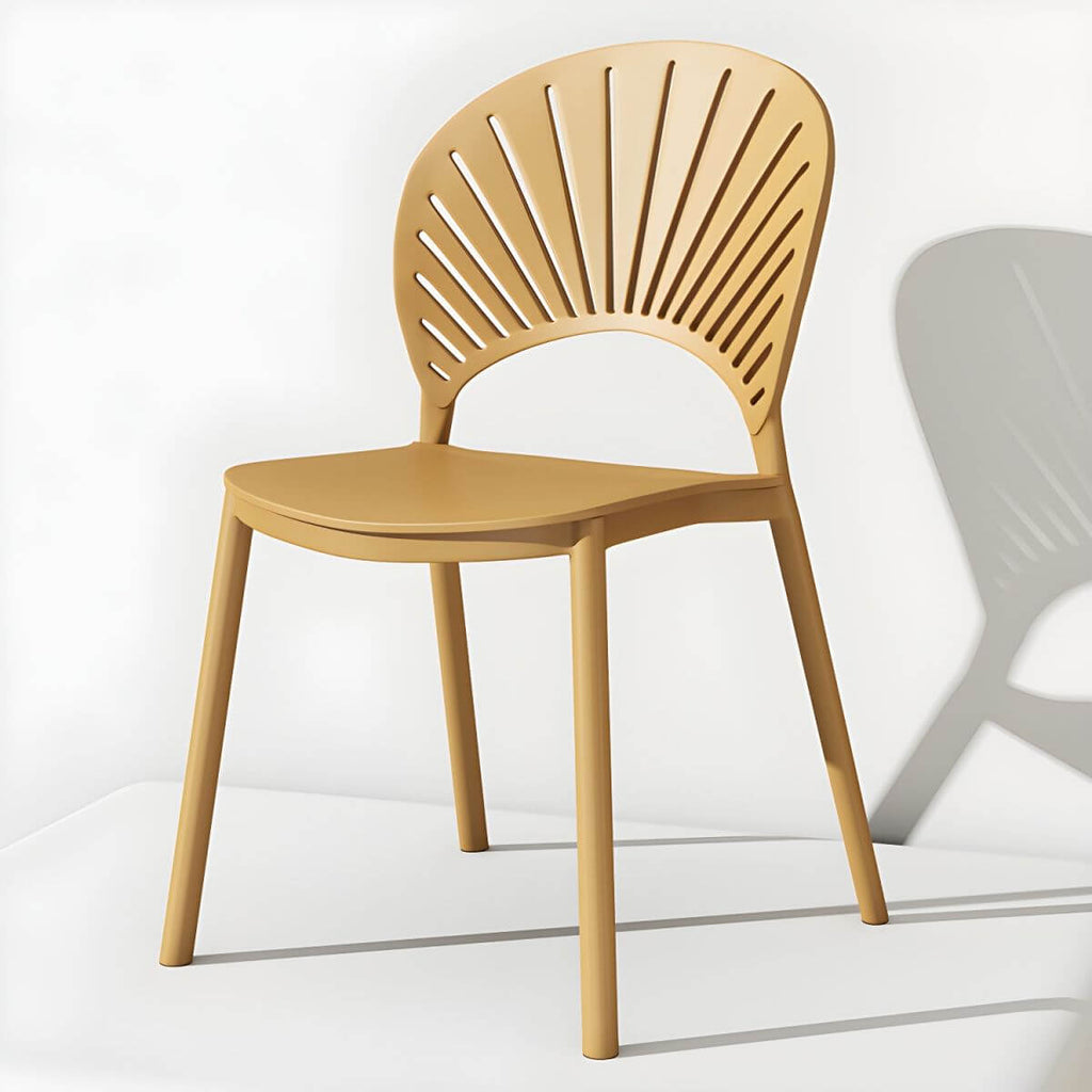 Scandinavian style plastic and acrylic side chair with low back for kitchen and dining
