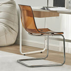 Scandinavian style low back side chair made of plastic and acrylic, ideal for kitchen and dining areas