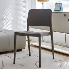 Scandinavian Plastic & Acrylic Dining Chair with Low Back Rest and Armless Design Dining Chairs