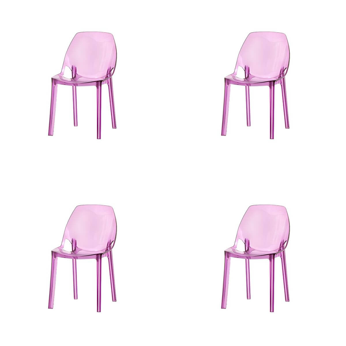 Armless acrylic side Parsons dining chair for indoor home use
