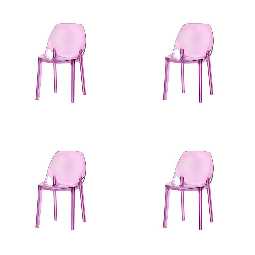 Armless acrylic side Parsons dining chair for indoor home use