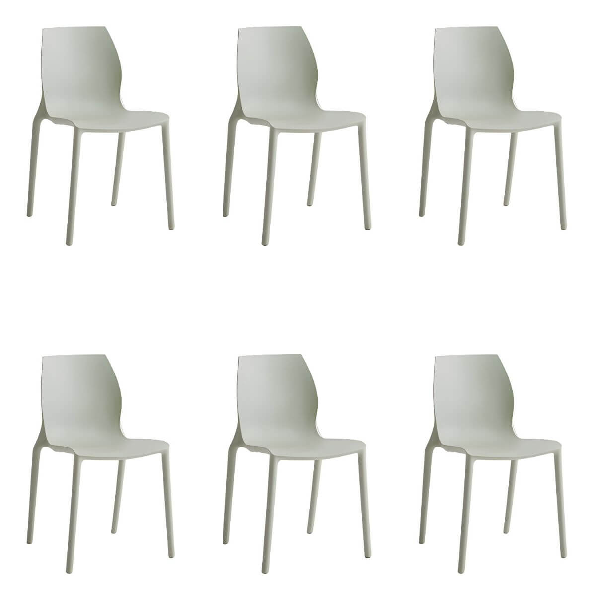 Stackable modern Scandinavian plastic and acrylic chair for kitchen and dining use