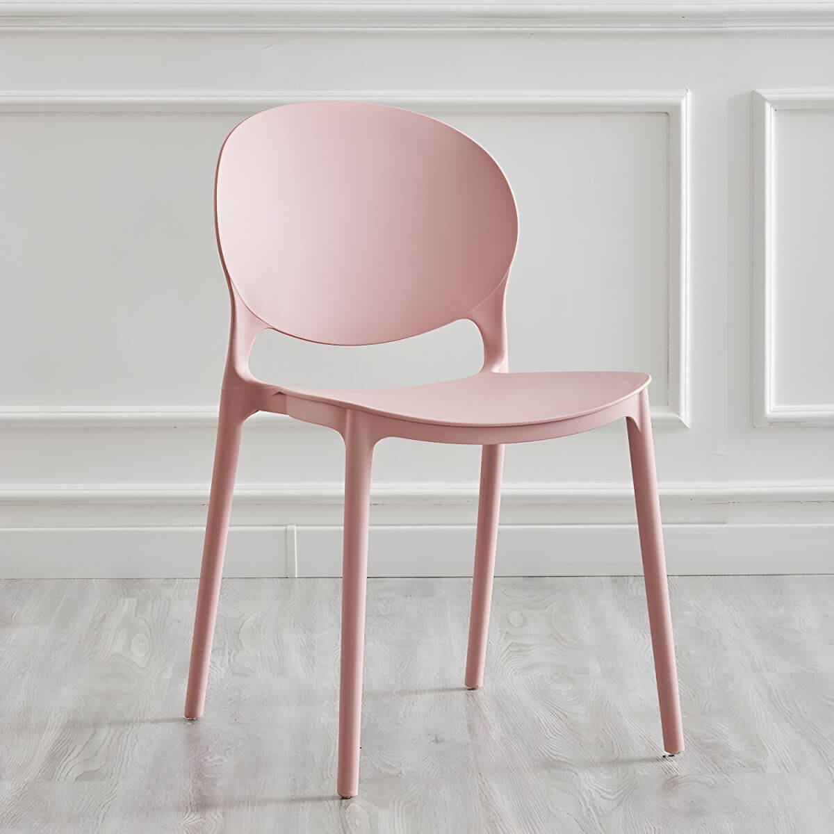 Modern acrylic dining side chair with open back, 32 inches tall, ideal for restaurant seating