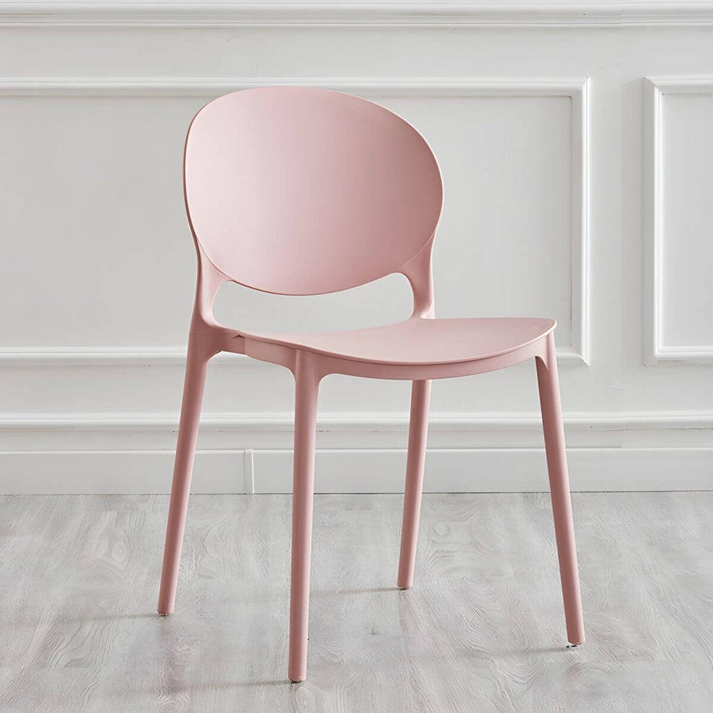 Modern acrylic dining side chair with open back, 32 inches tall, ideal for restaurant seating