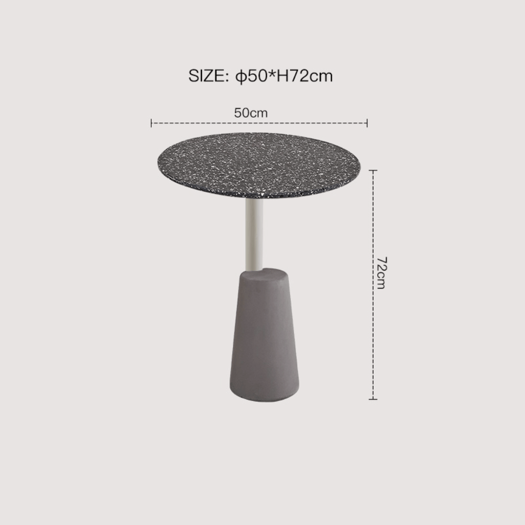 Modern terrazzo coffee table with stylish design, perfect for cozy living spaces