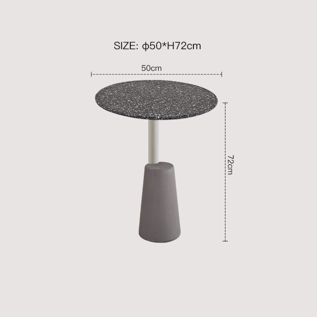 Modern terrazzo coffee table with stylish design, perfect for cozy living spaces