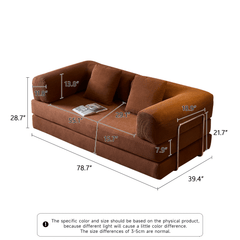 78.7'' Compress Upholstered Convertible Sofa Bed with Corduroy Fabric