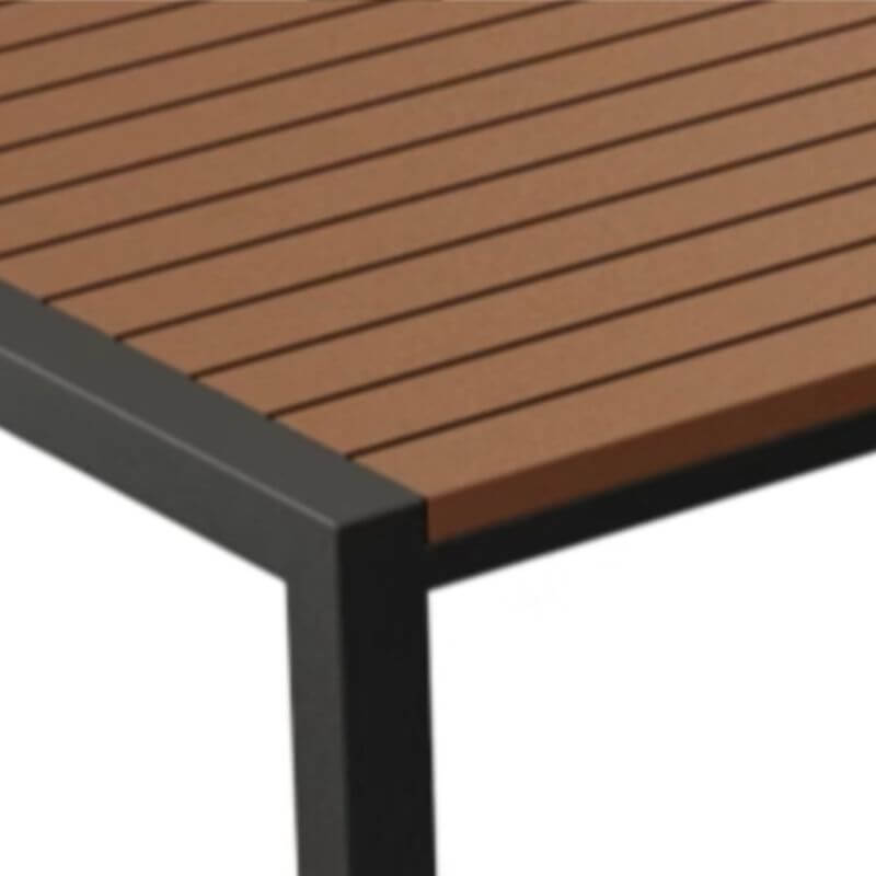 Cocoa color modern patio dining set with laminate tabletop, UV-proof, available in 5 or 7 pieces