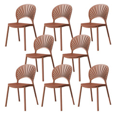 Scandinavian Style Plastic & Acrylic Side Chair with Low Back for Kitchen & Dining Dining Chairs