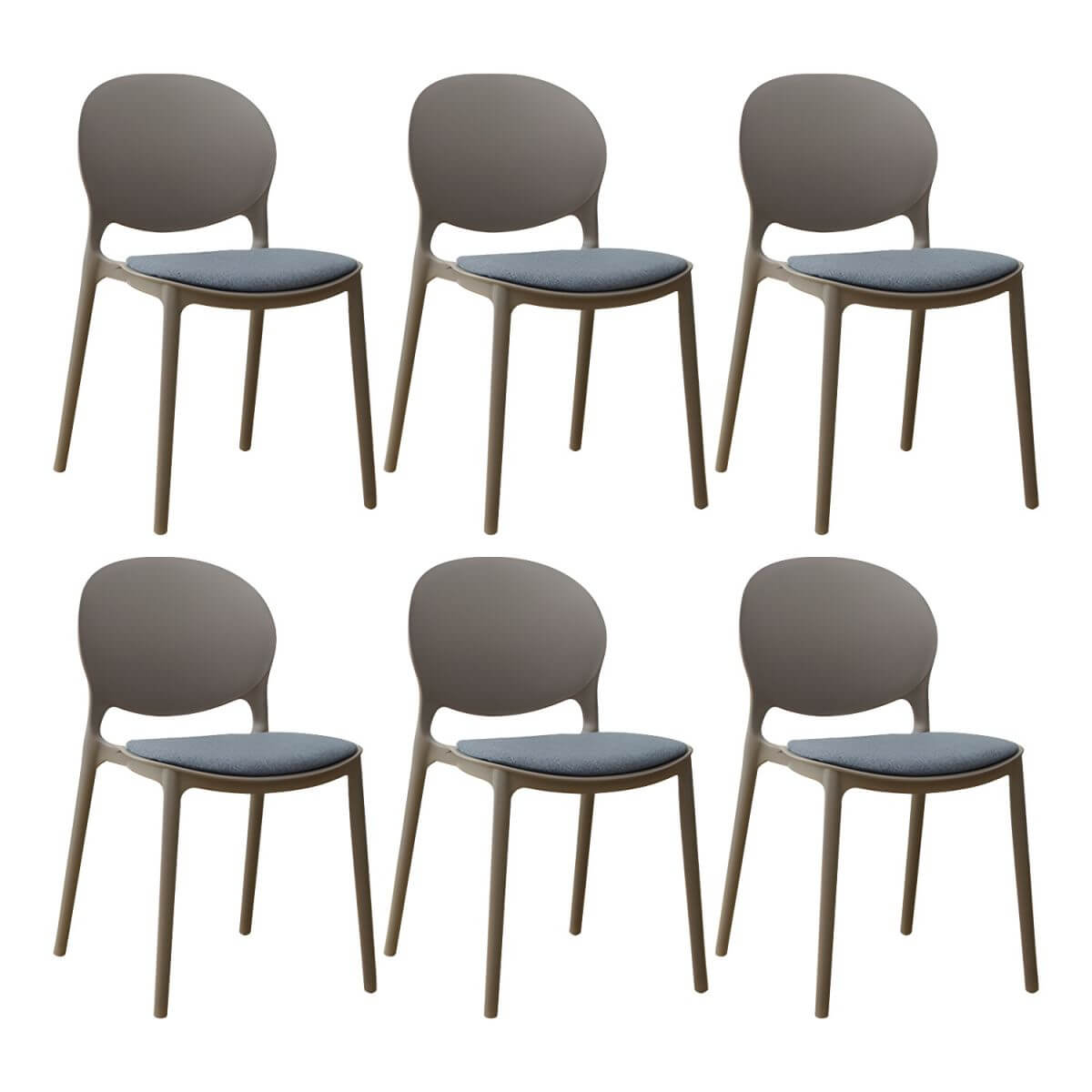 Scandinavian plastic dining chair with open back and four legs, ideal for home use