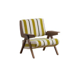 Accent arm chair with fixed back and armrest, available in solid color, striped, and floral patterns