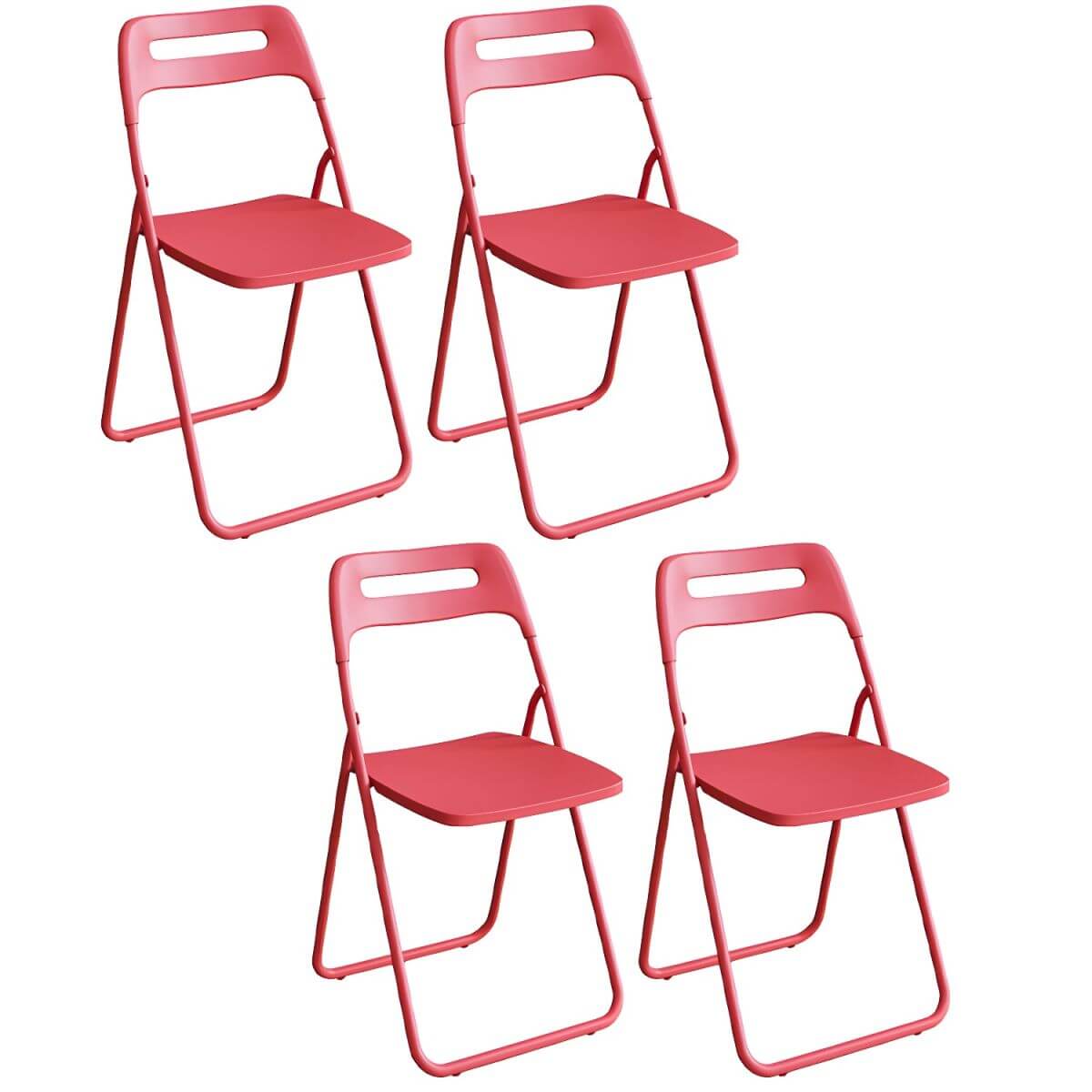Modern collapsible open back side chair made of plastic and acrylic, ideal for kitchen and dining areas