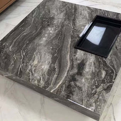 Luxury Square Marbling Coffee Table with Metal Legs