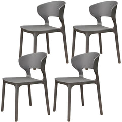 Scandinavian Stackable Side Chair with Open Back and Plastic & Acrylic Material Dining Chairs