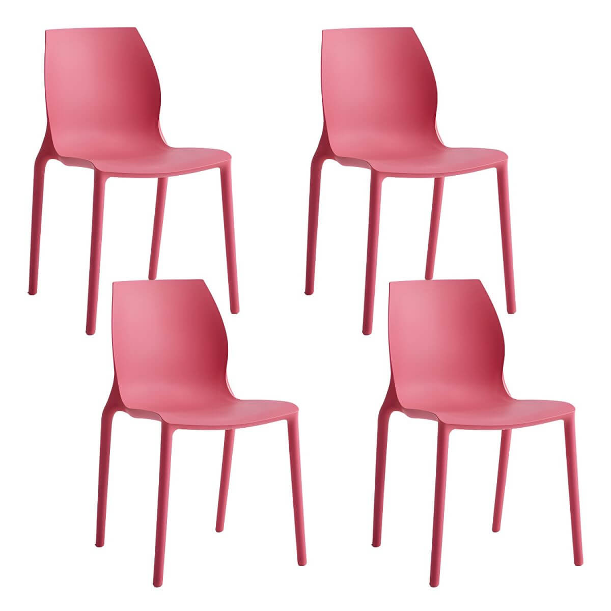 Stackable modern Scandinavian plastic and acrylic chair for kitchen and dining use