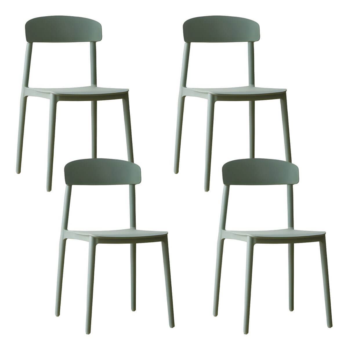 Scandinavian style low back kitchen and dining chair made of plastic and acrylic