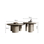 Round terrazzo coffee table with elegant design, perfect for chic home decor