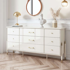 Beige Storage Cabinet with Drawers