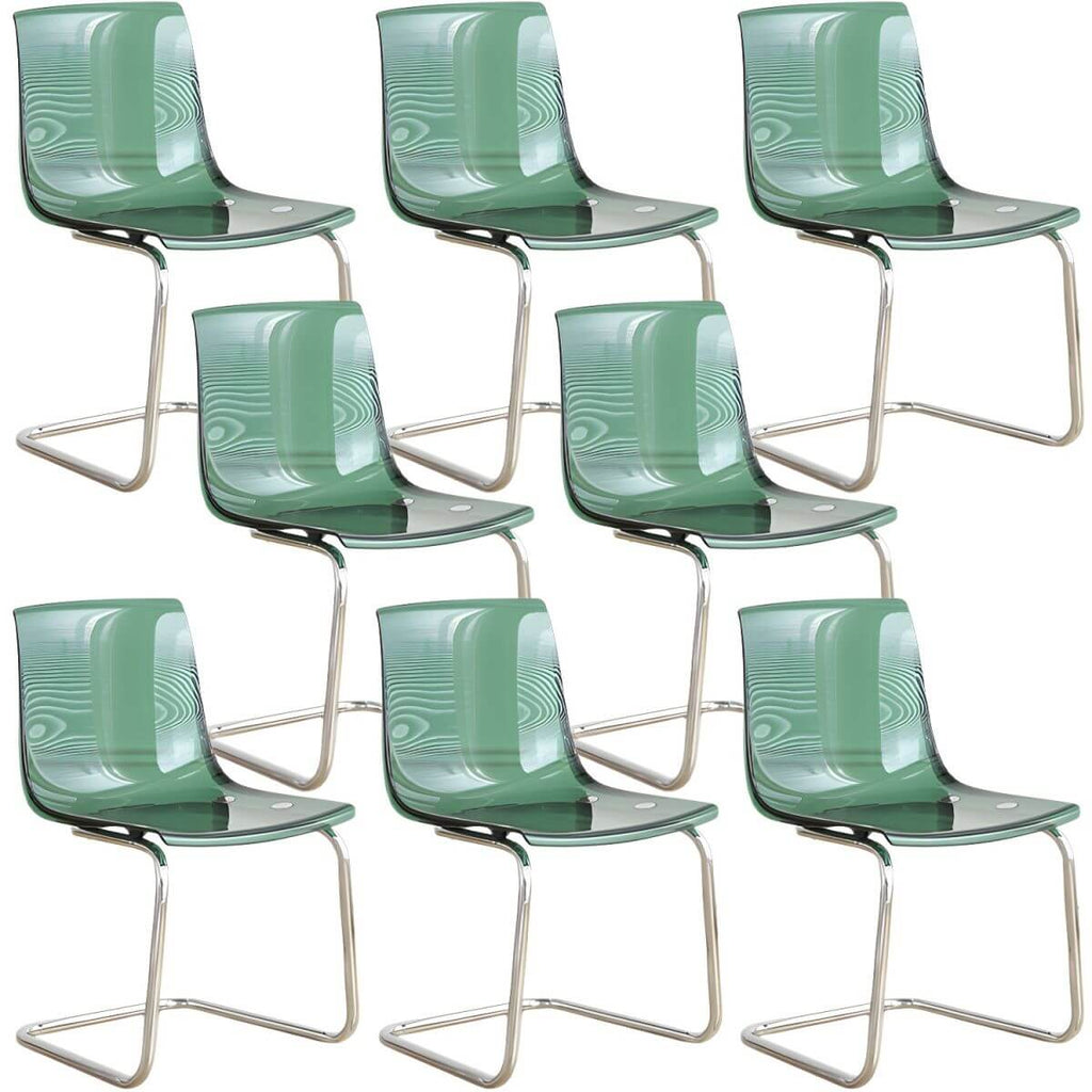 Scandinavian style plastic and acrylic non-upholstered side dining chair