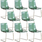 Scandinavian style plastic and acrylic non-upholstered side dining chair