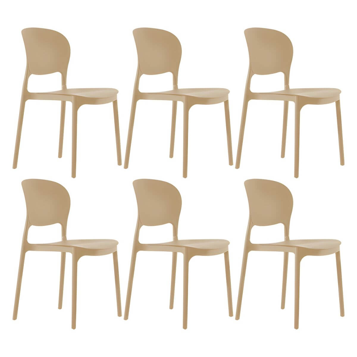 Stackable modern side chair with low back made of plastic and acrylic, perfect for contemporary dining