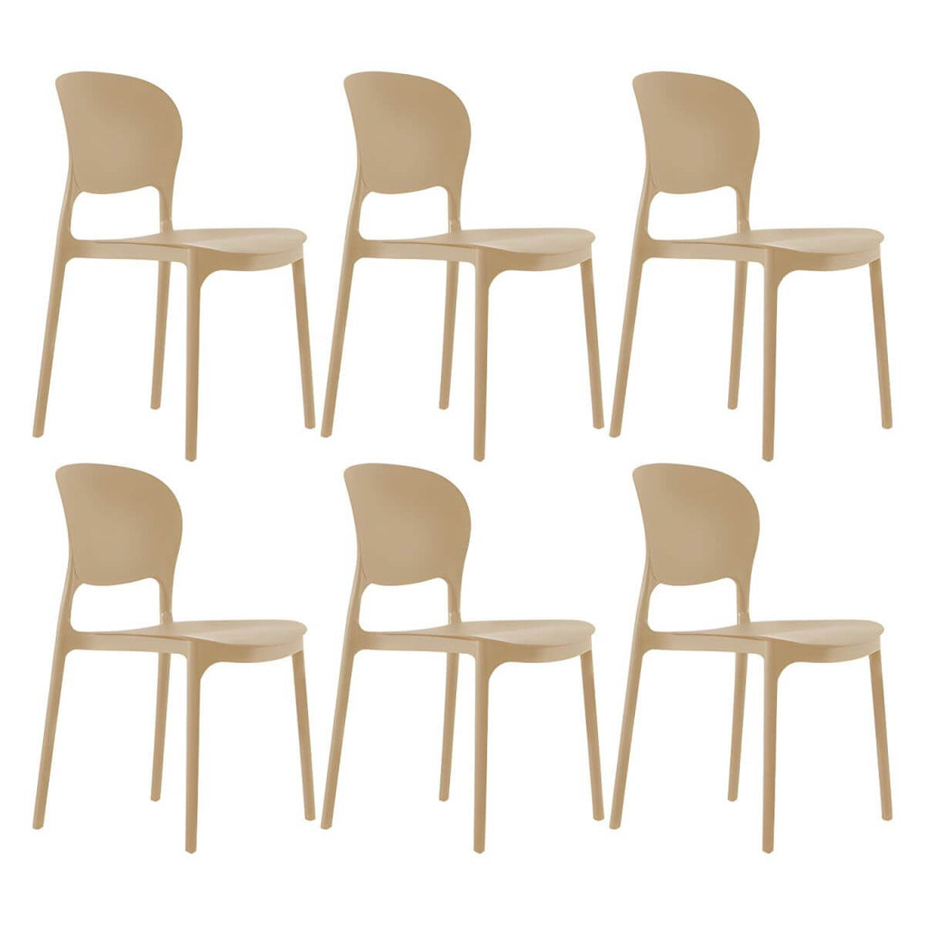 Stackable modern side chair with low back made of plastic and acrylic, perfect for contemporary dining