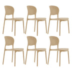Stackable modern side chair with low back made of plastic and acrylic, perfect for contemporary dining