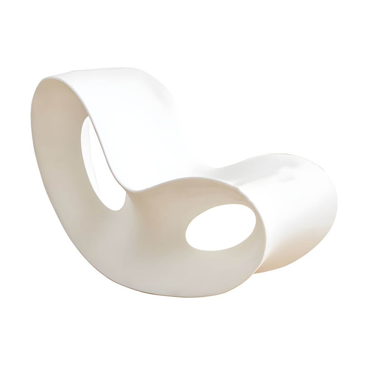 Acrylic contemporary indoor rocking chair without armrest in solid color