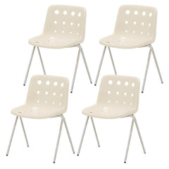 Stackable Scandinavian Style Plastic & Acrylic Side Chair with Low Back Dining Chairs