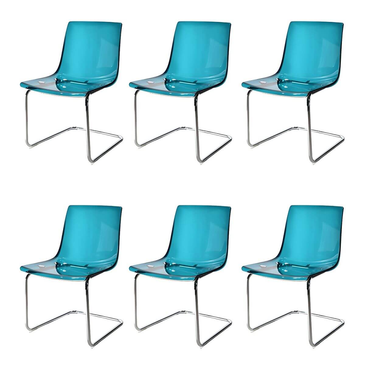 Scandinavian style low back side chair made of plastic and acrylic, ideal for kitchen and dining areas