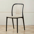 Low-back plastic and acrylic side chair with modern style for kitchen and dining areas