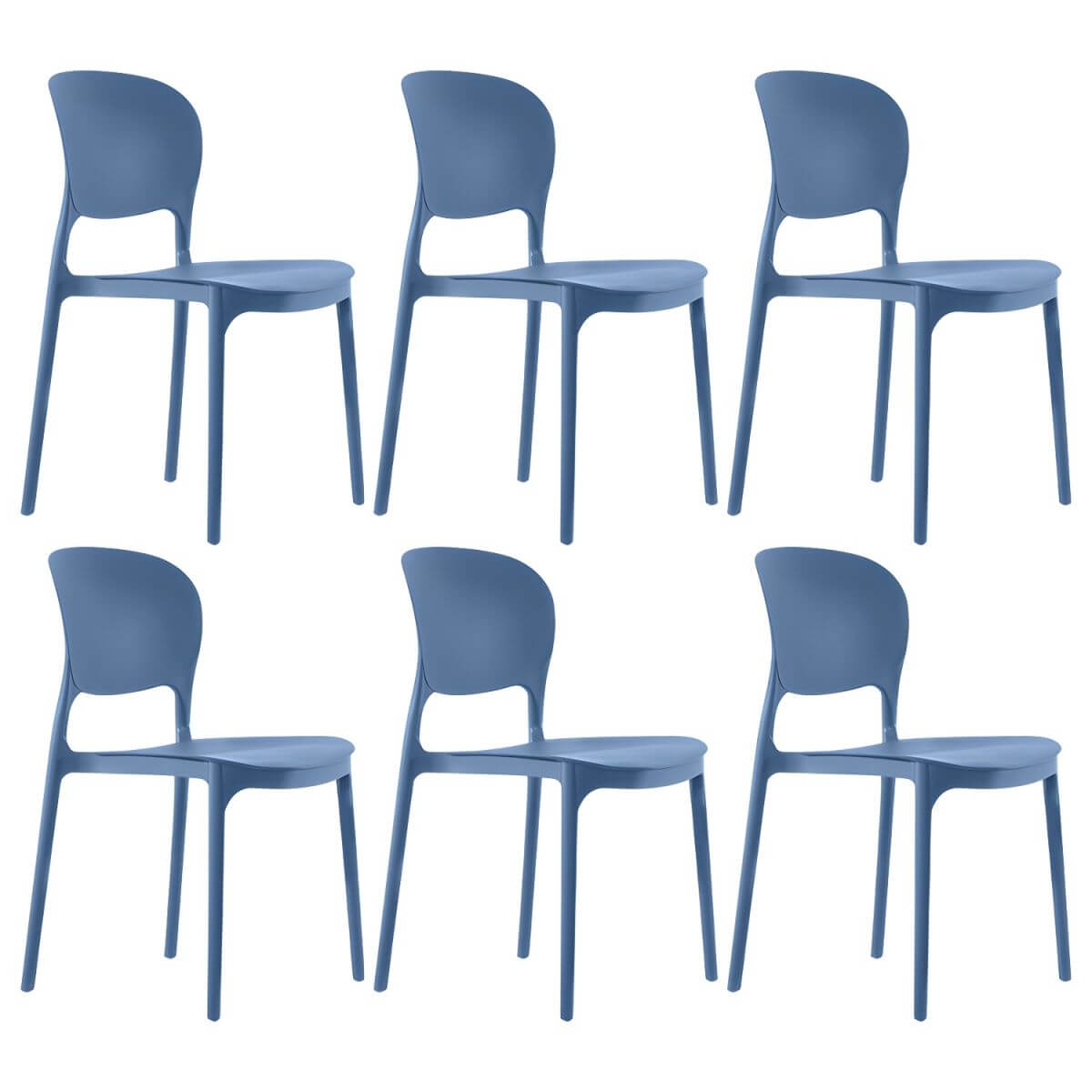 Stackable modern side chair with low back made of plastic and acrylic, perfect for contemporary dining