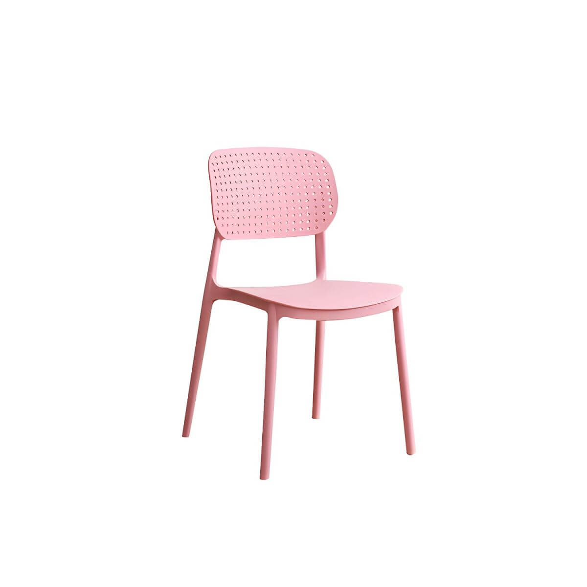 Stackable Scandinavian style plastic and acrylic side chair with low back for dining