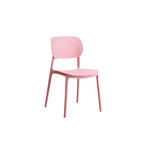 Stackable Scandinavian style plastic and acrylic side chair with low back for dining