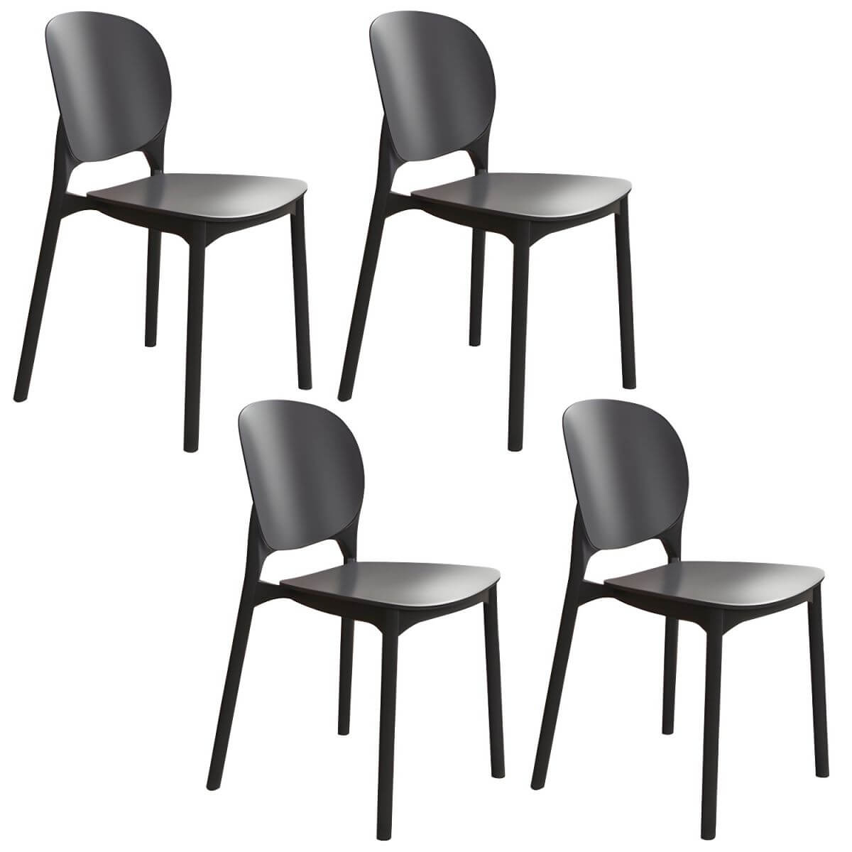 Stackable Scandinavian side chair with open back made of plastic and acrylic for dining