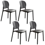 Stackable Scandinavian side chair with open back made of plastic and acrylic for dining