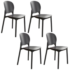 Stackable Scandinavian Side Chair with Open Back and Plastic & Acrylic Material Dining Chairs