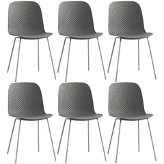 Scandinavian Stackable Plastic & Acrylic Kitchen & Dining Chair with Metal Legs Dining Chairs
