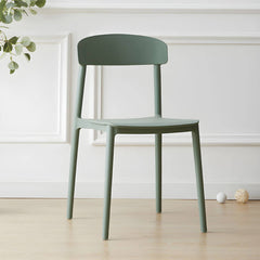 Scandinavian Style Plastic & Acrylic Kitchen & Dining Chair with Low Back Dining Chairs