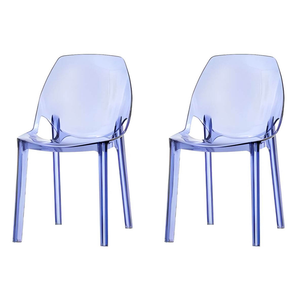 Armless acrylic side Parsons dining chair for indoor home use