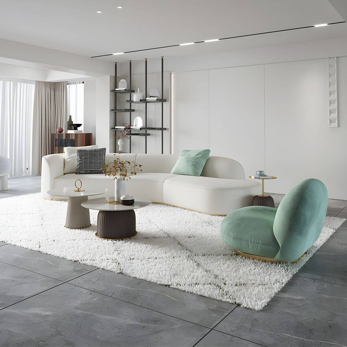 Ultra-modern polyester blend tuxedo arm sofa with tight back, 27.56 inches high sectional