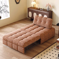 Cocochairs Teddy Fleece Lounge Sofa Bed – Cream White Pull-Out Sleeper for Small Spaces