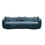 93.6" Modern Curved Sofa - Blue Boucle, 4-Seater