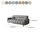 Dimension of Synthetic Leather Arm-Included Cerulean Standard Sofa, 79"L x 28"W x 33"H, Latex, Ultramarine