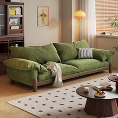 Wooden Three-Seater Sofa with Armrests – Oversized Comfort and Style
