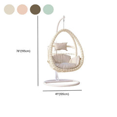 Metal 2-Seater Porch Swing with Stand, Complete with Chain, Stand, and Cushions, Pink Porch Swings